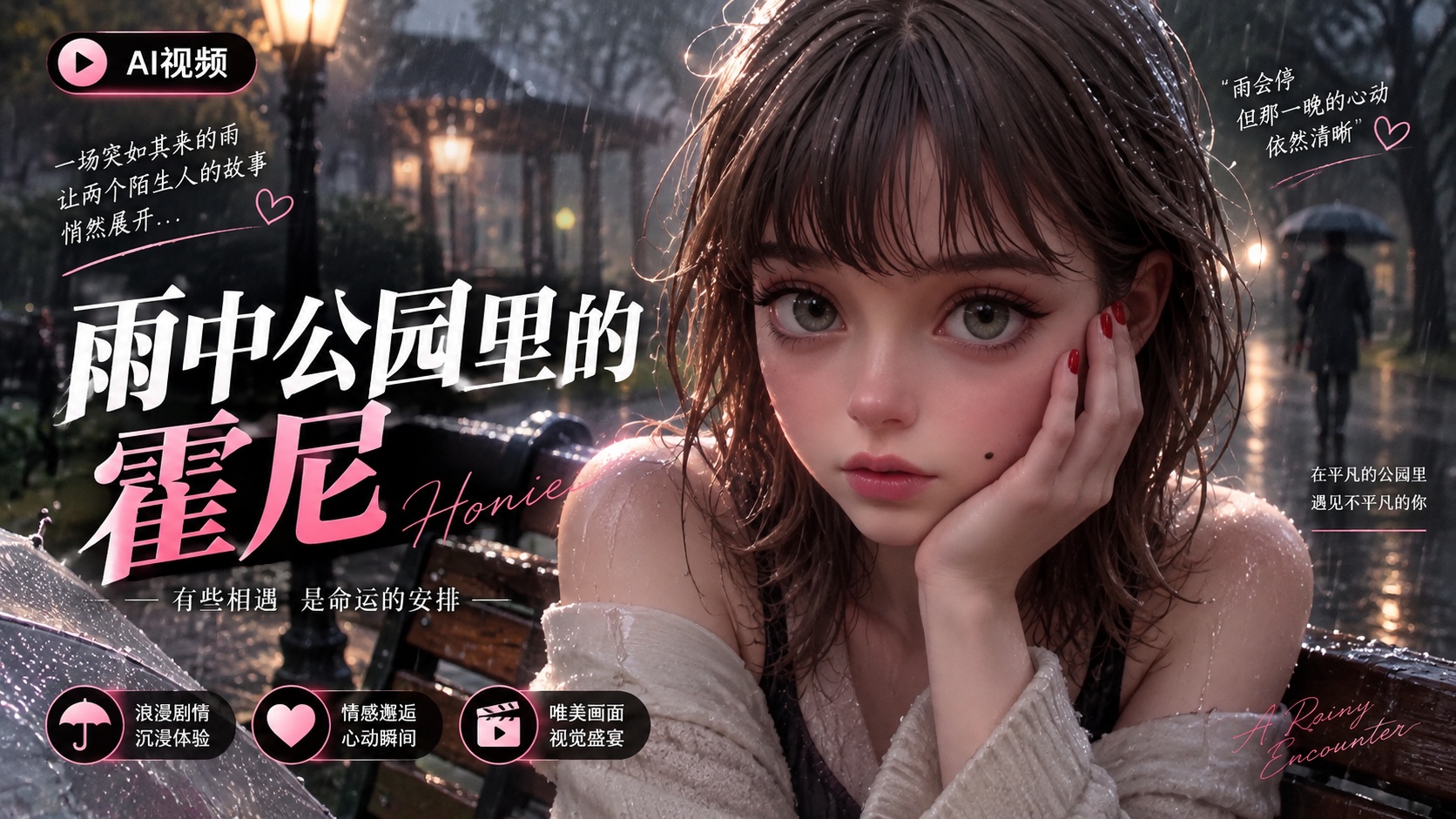 雨中公园里的霍尼封面