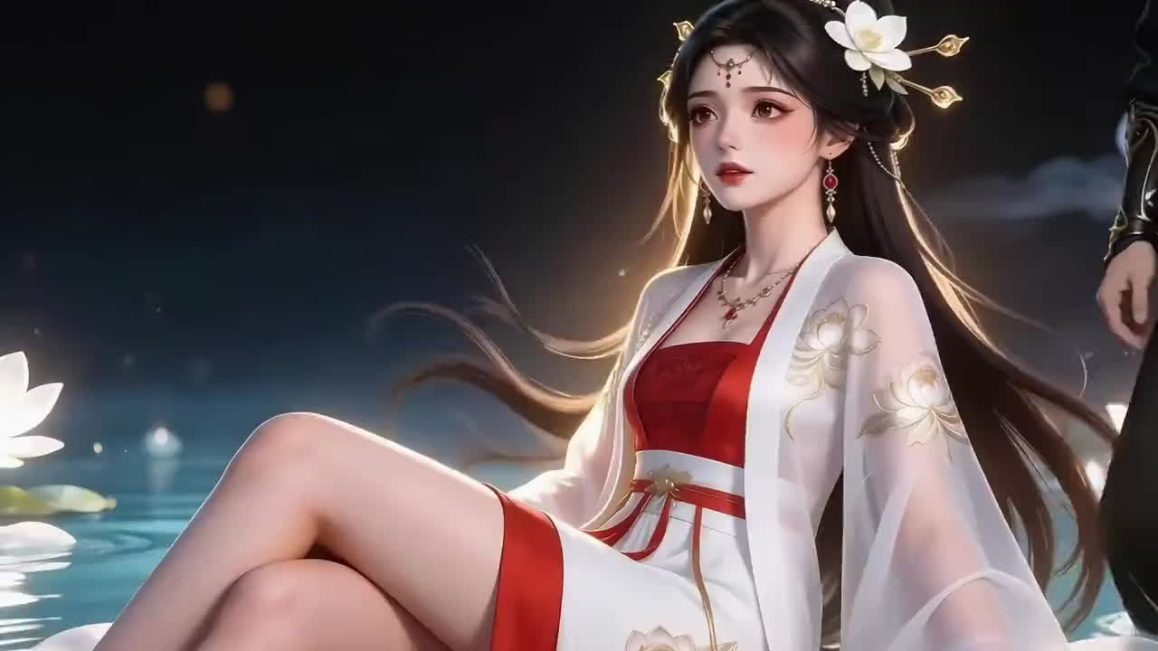 一个中国古代服装仙女与她的情人激情相遇，但突然被包围封面