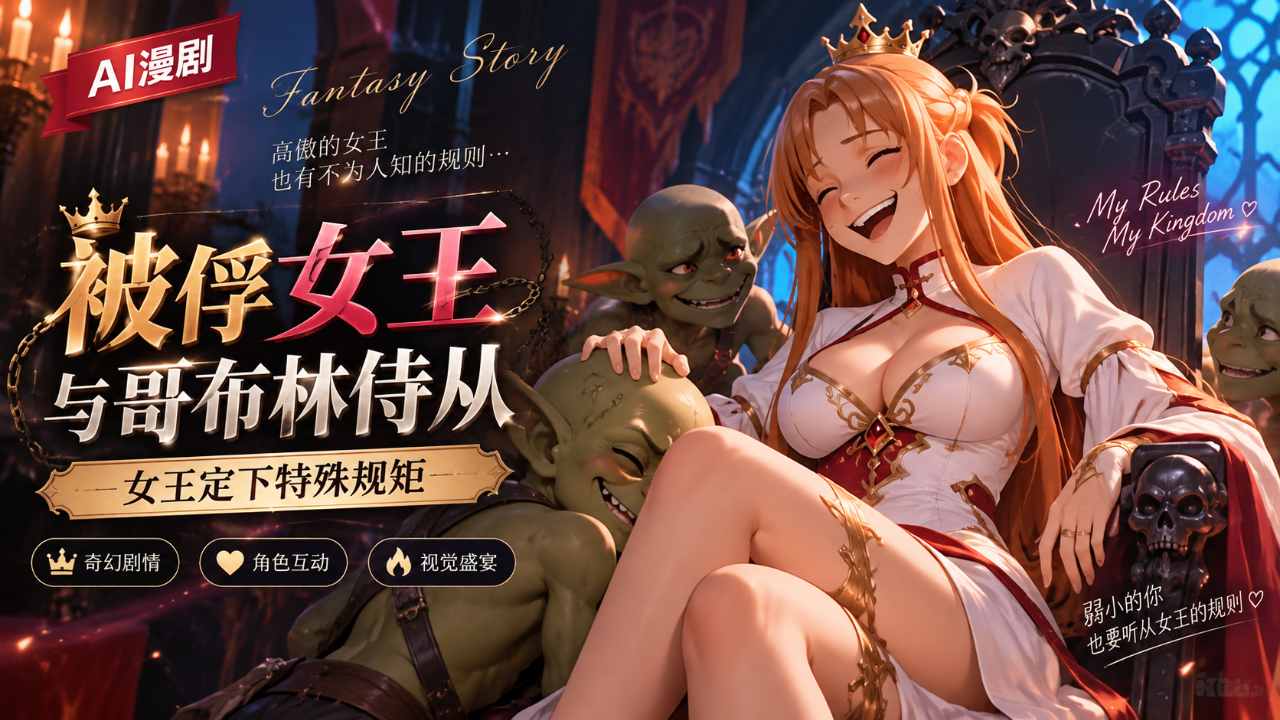 被俘虏的女王让她的哥布林侍从们先亲吻她的脚 才能得到其他任何东西