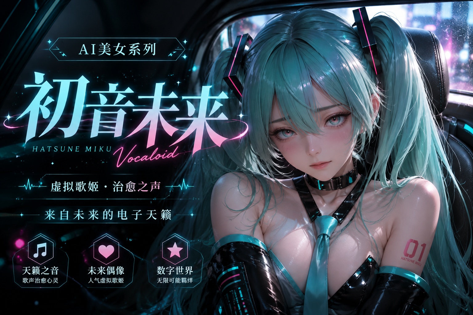 Ai美女  初音未来 车上调教封面