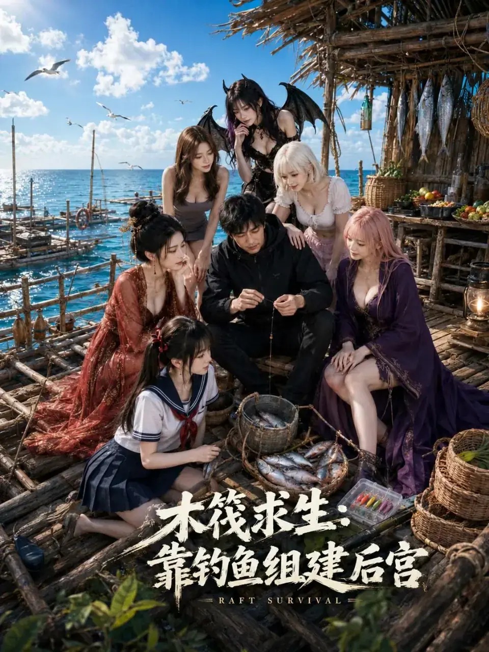 木筏求生：靠钓鱼组建后宫 · 第1季封面