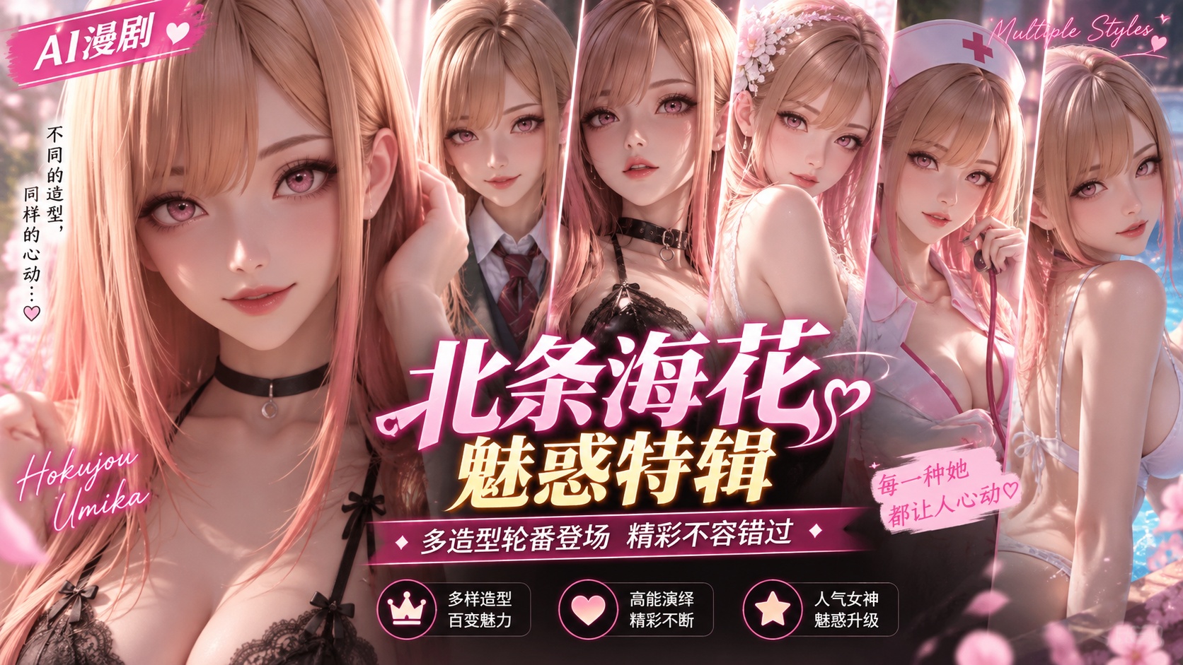 北条海花色气诱惑 黑色内衣水手服与比基尼封面
