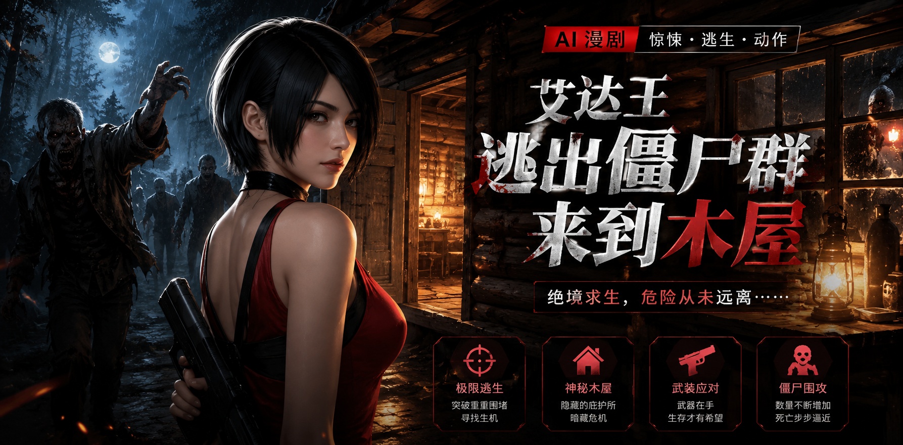 艾达王逃出僵尸群来到木屋和里昂做爱压惊封面