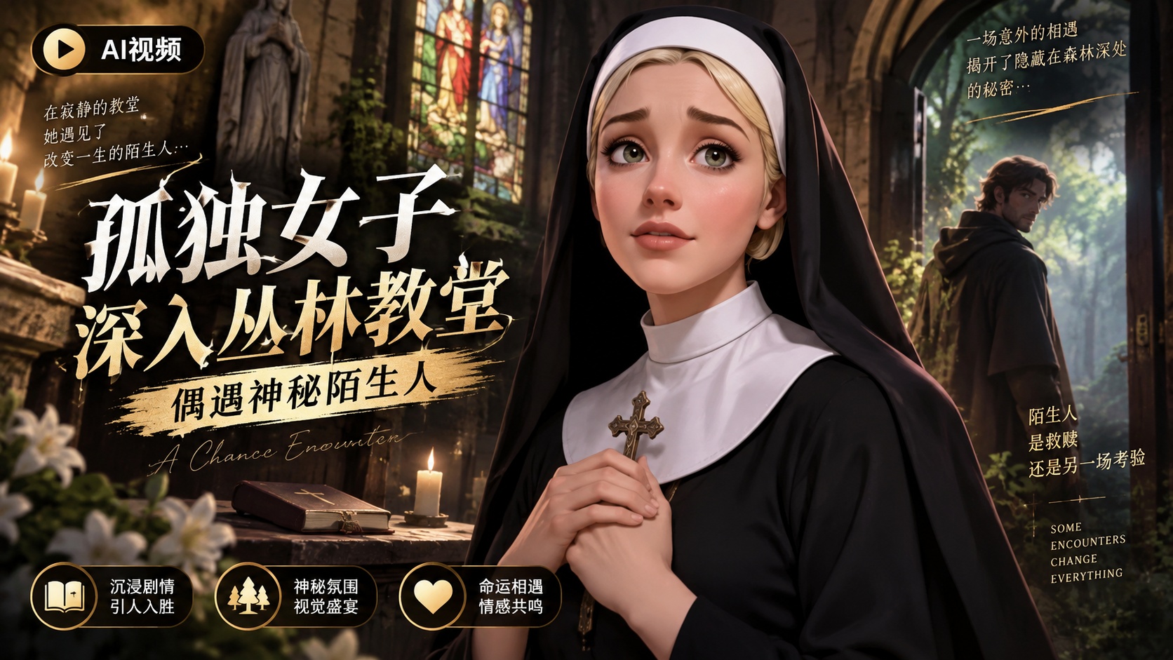 孤独的饥渴女人在丛林与 Stanger 发生性关系封面