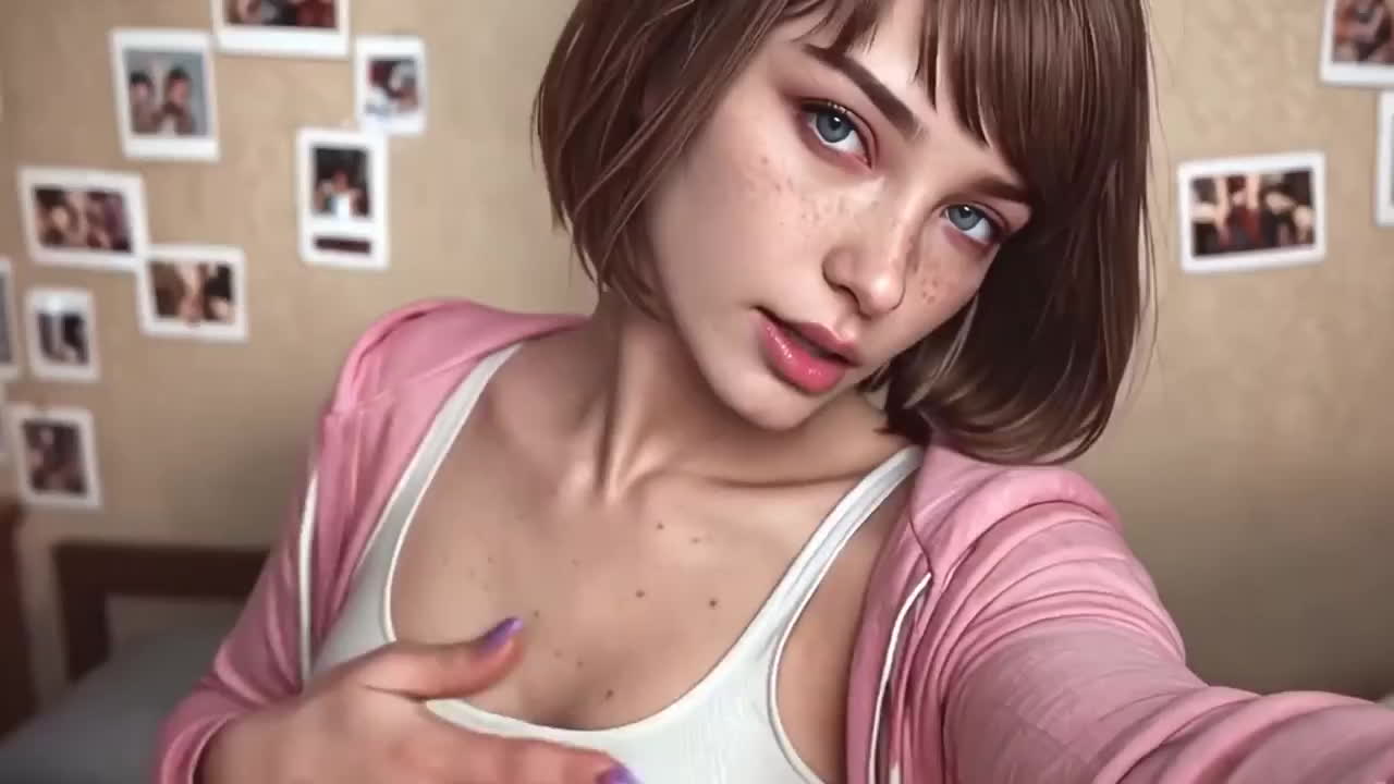 穿着连帽衫的棕发女孩在房间里与男友发生性关系封面