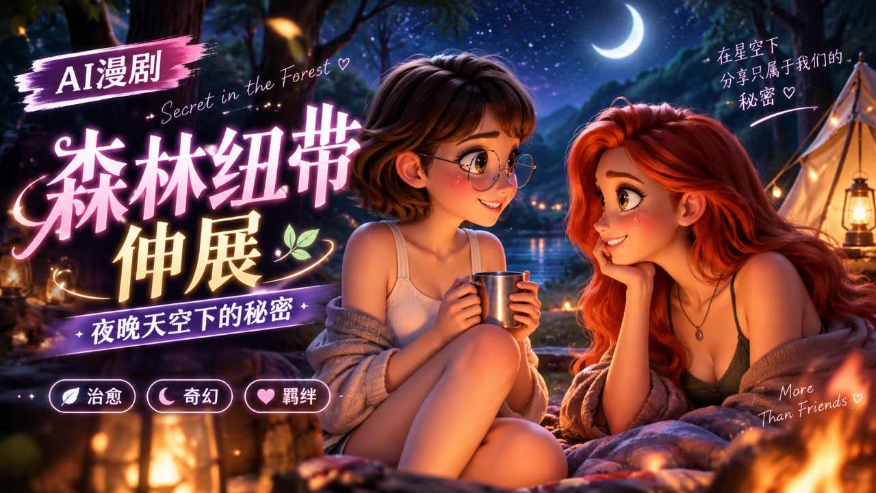 森林纽带伸展 夜晚天空下的秘密封面